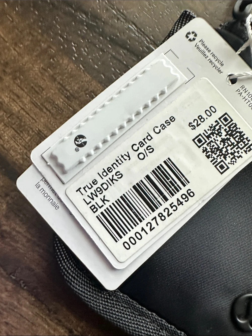 NWT Lululemon Black True Identity Card Case Top Zipper Credit Card Holder